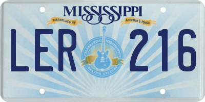 MS license plate LER216
