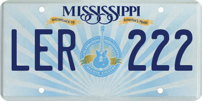 MS license plate LER222