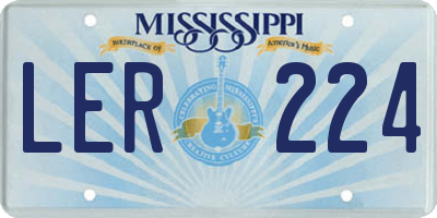 MS license plate LER224