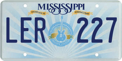 MS license plate LER227