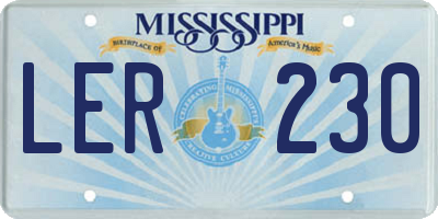 MS license plate LER230