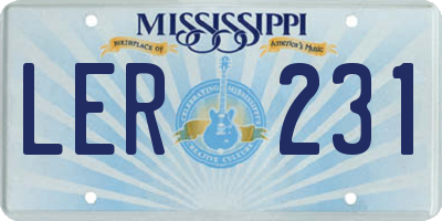 MS license plate LER231
