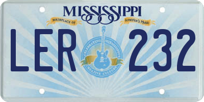 MS license plate LER232