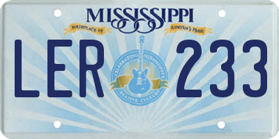 MS license plate LER233