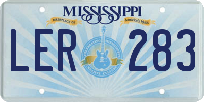 MS license plate LER283