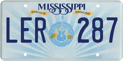 MS license plate LER287