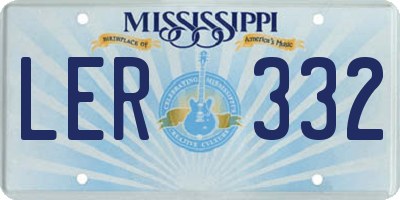 MS license plate LER332