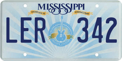 MS license plate LER342