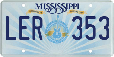 MS license plate LER353