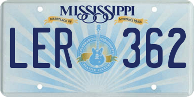MS license plate LER362