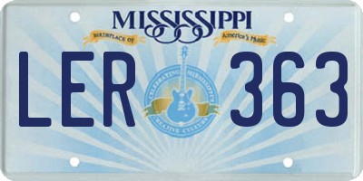 MS license plate LER363