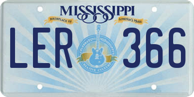 MS license plate LER366