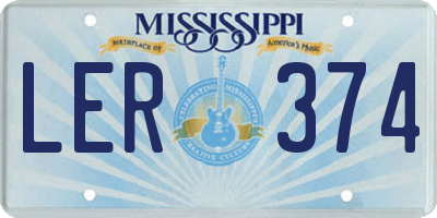 MS license plate LER374