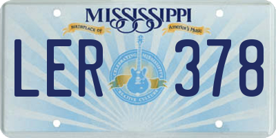 MS license plate LER378