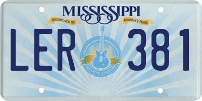MS license plate LER381