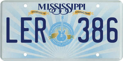 MS license plate LER386
