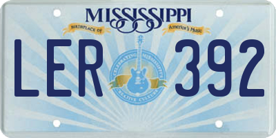 MS license plate LER392