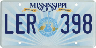 MS license plate LER398
