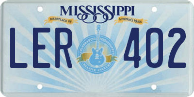 MS license plate LER402