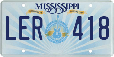 MS license plate LER418