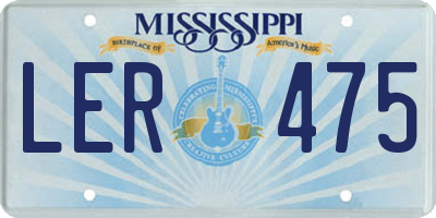 MS license plate LER475