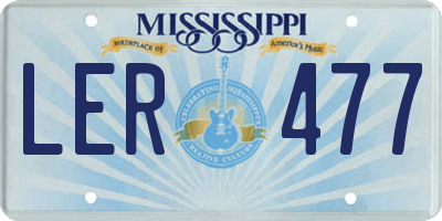 MS license plate LER477