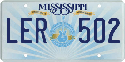 MS license plate LER502