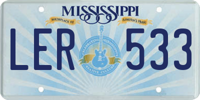 MS license plate LER533