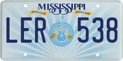 MS license plate LER538