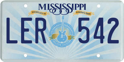 MS license plate LER542