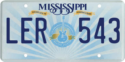 MS license plate LER543