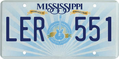 MS license plate LER551