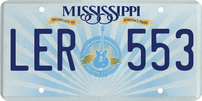 MS license plate LER553