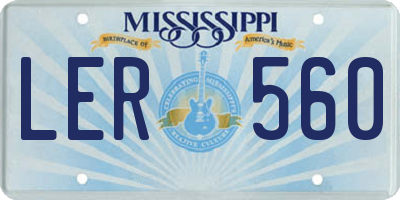 MS license plate LER560