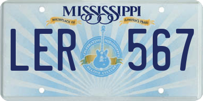 MS license plate LER567