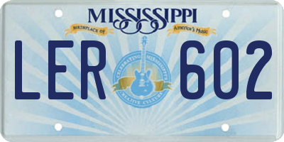 MS license plate LER602