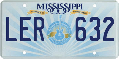 MS license plate LER632