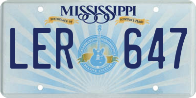 MS license plate LER647