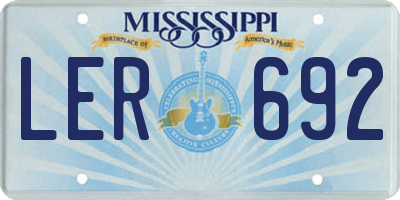 MS license plate LER692