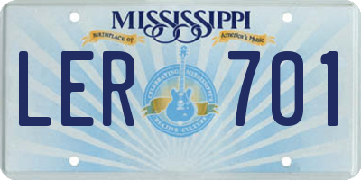 MS license plate LER701