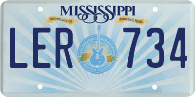 MS license plate LER734