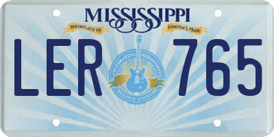 MS license plate LER765