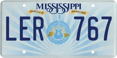 MS license plate LER767