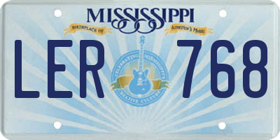 MS license plate LER768