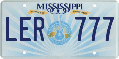 MS license plate LER777