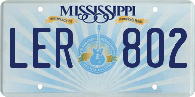 MS license plate LER802