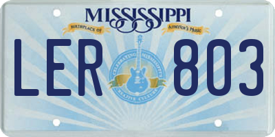 MS license plate LER803