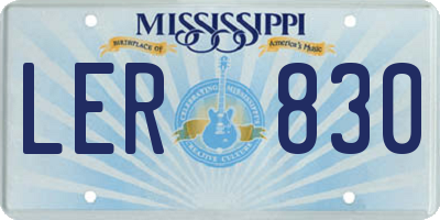 MS license plate LER830