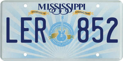 MS license plate LER852