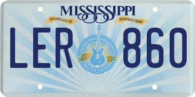 MS license plate LER860